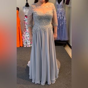 MGNY by Mori Lee Style 71908 Bead Embroidered Chiffon A-line Gown; NEVER WORN